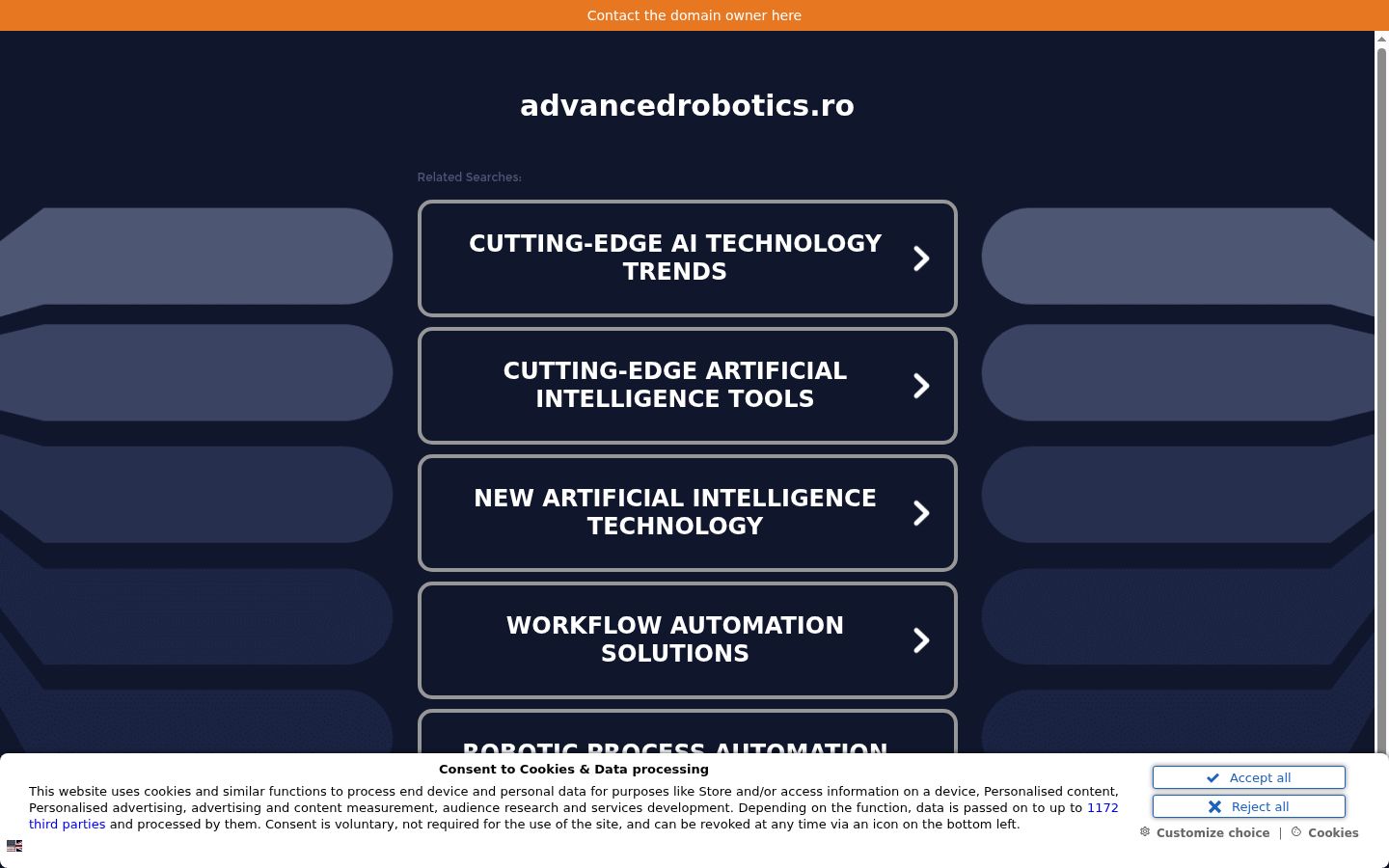 Screenshot del banner di consenso mostrato prima di qualsiasi interazione