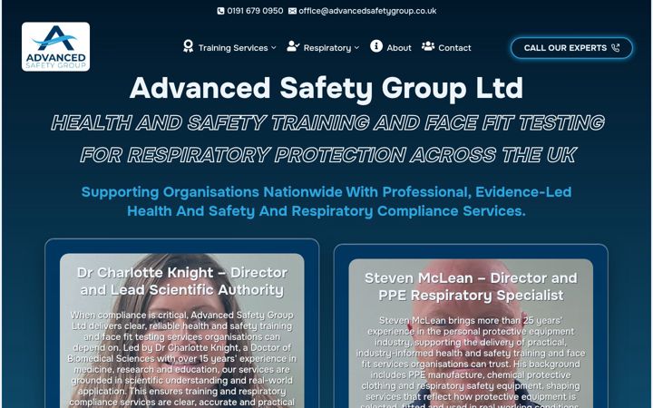 Screenshot of advancedsafetygroup.co.uk