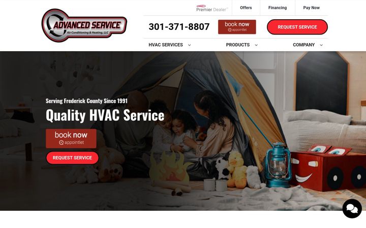 Zrzut ekranu advancedservicehvac.com