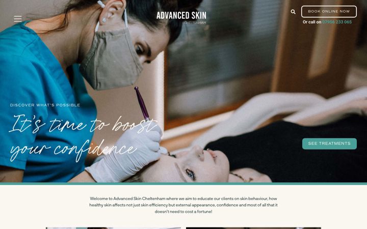 Screenshot of advancedskincheltenham.com