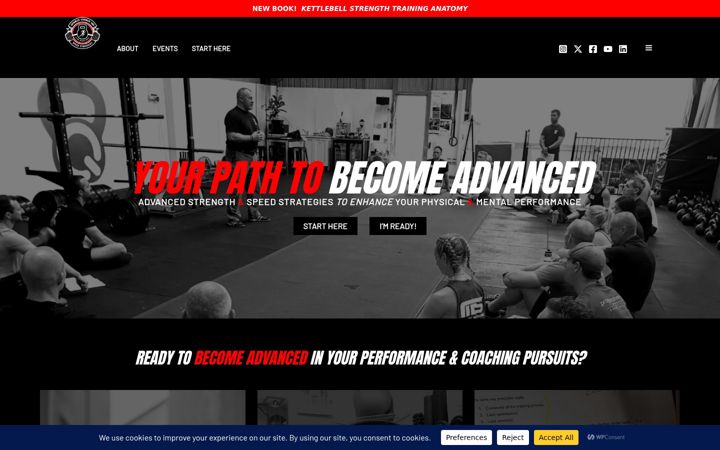 Screenshot stránky advancedstrengthandspeedstrategies.com