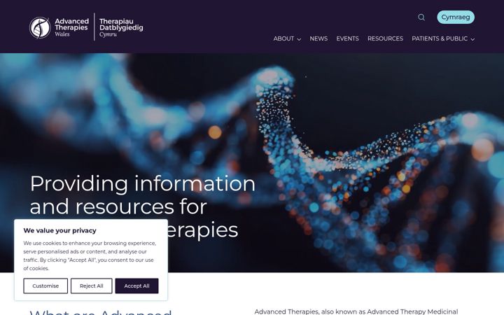 Screenshot stránky advancedtherapieswales.co.uk