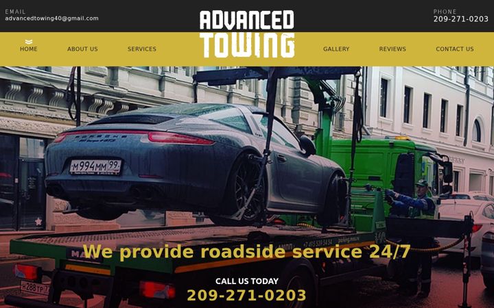 Screenshot of advancedtowingfremont.com