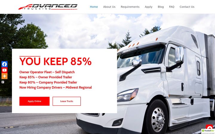 Екранна снимка на advancedtrucking.net
