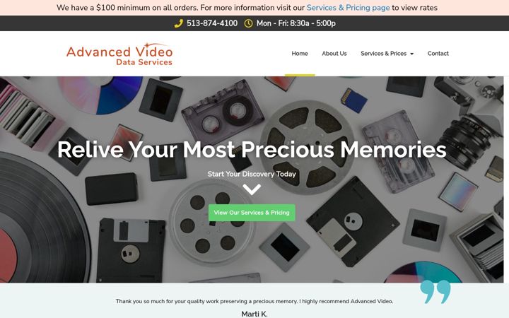 Screenshot of advancedvideodataservices.com