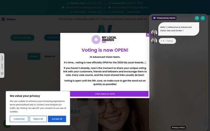 Екранна снимка на advancedvision.co.uk