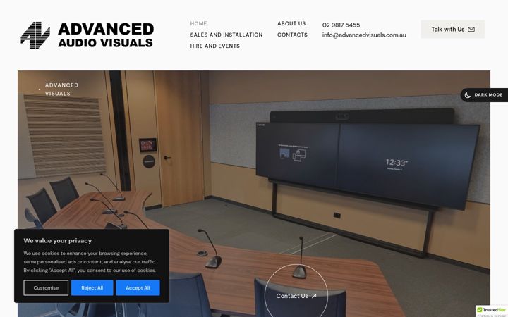 Screenshot του advancedvisuals.com.au