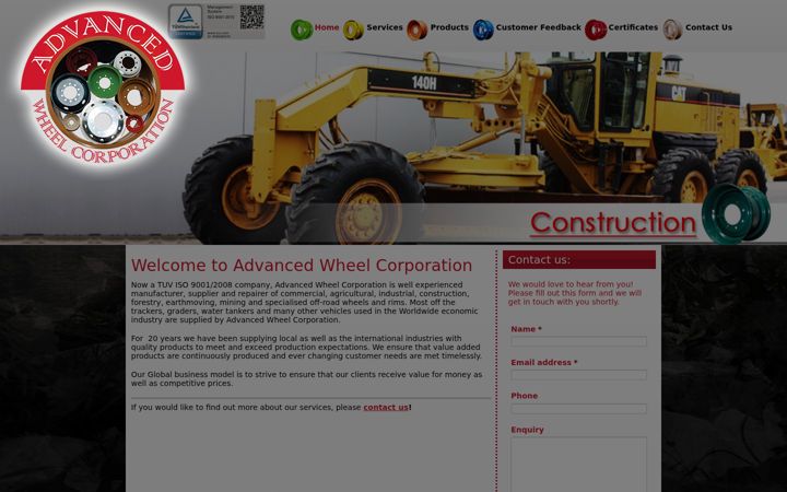 Screenshot of advancedwheel.co.za