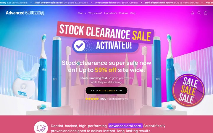 Screenshot of advancedwhitening.co.uk