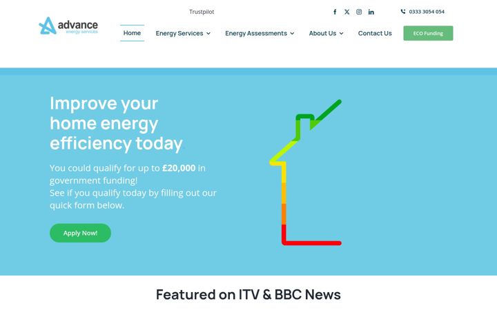 Screenshot ta' advanceenergy.co.uk