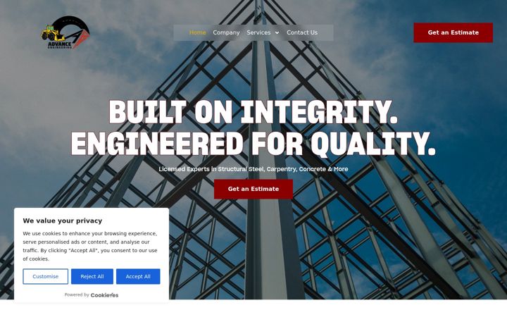 Ekrano kopija advanceengineeringca.com