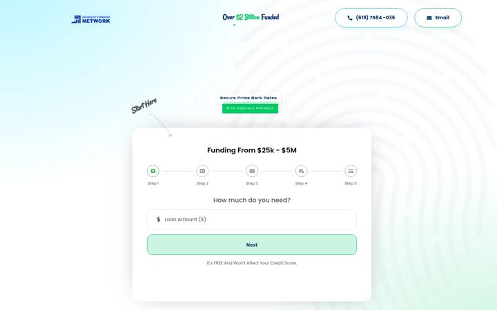 Screenshot of advancefundingnetwork.com
