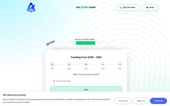 Ekrano kopija advancefundingtree.com