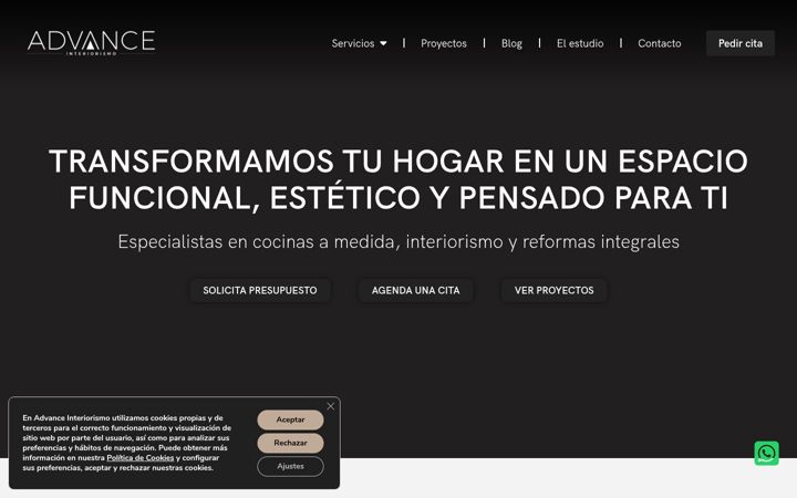 Ekrano kopija advanceinteriorismo.com