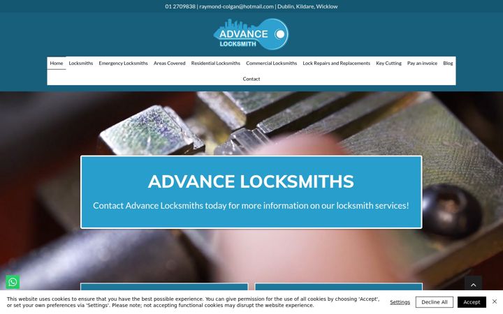 Zrzut ekranu advancelocksmith.ie