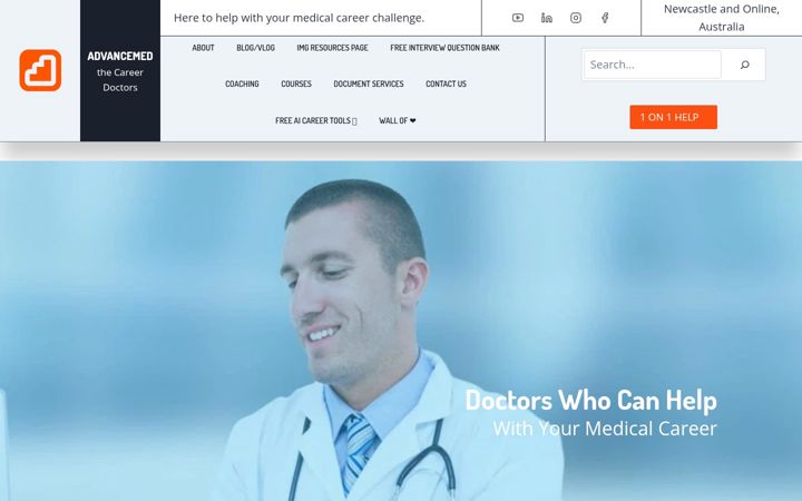 Screenshot von advancemed.com.au