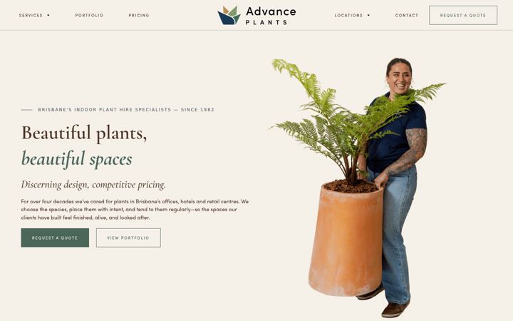 Screenshot von advanceplants.com.au