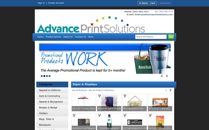 Ekrano kopija advanceprintsolutions.com