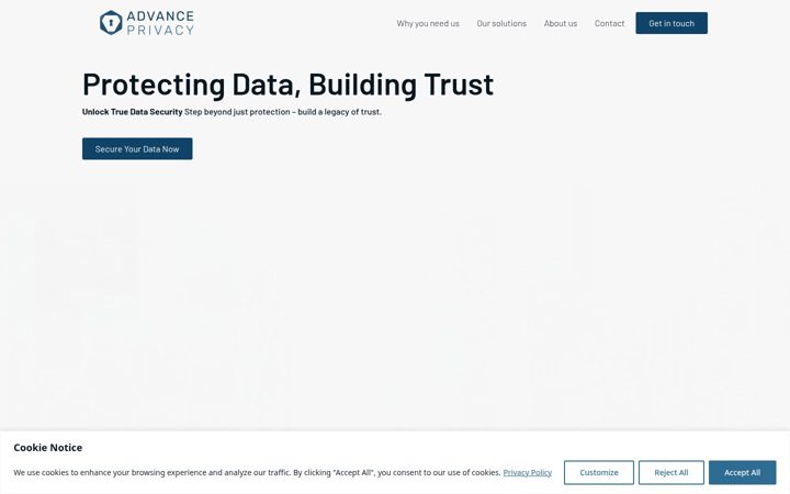 Screenshot von advanceprivacy.eu