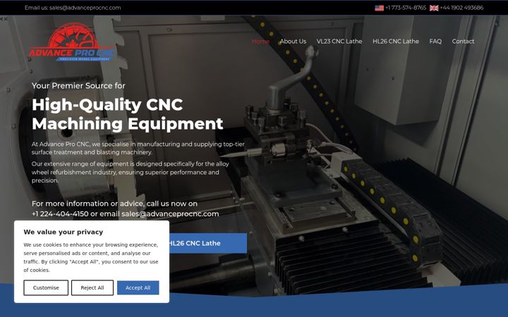 Ekrano kopija advanceprocnc.com