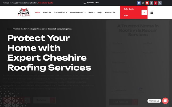 Screenshot of advanceroofingnw.co.uk