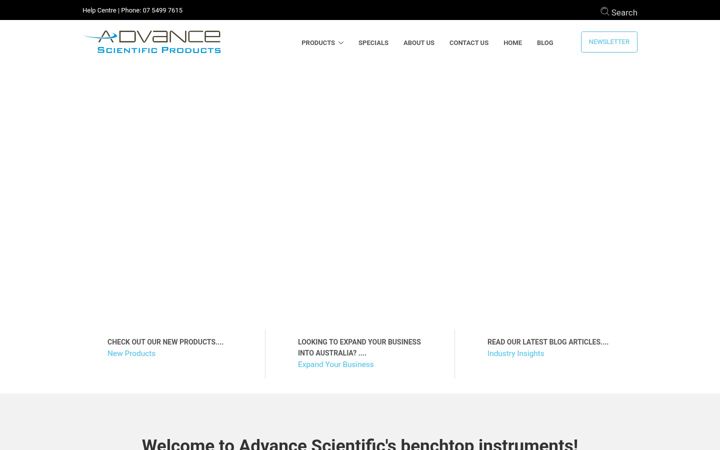 Screenshot of advancescientific.com.au