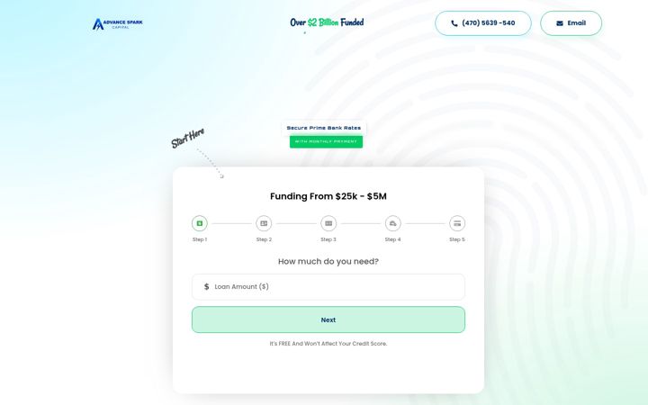 Ekrano kopija advancesparkcapital.com