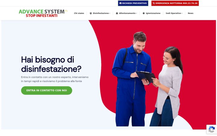 Captura de pantalla de advancesystem.it