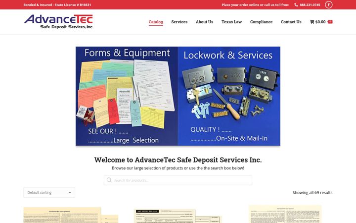 Screenshot of advancetecsafedeposit.com