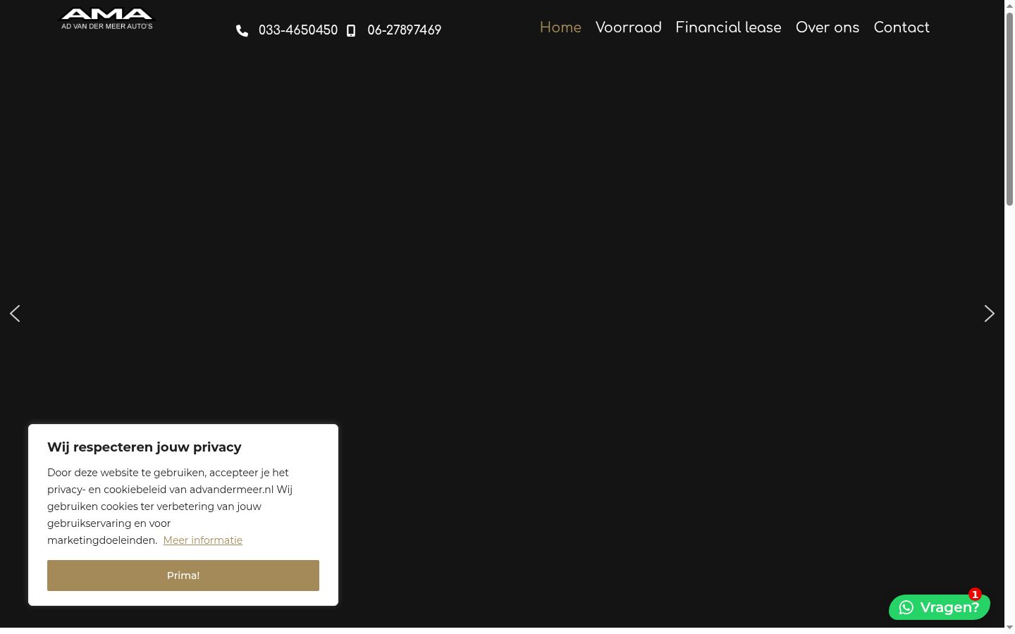 Screenshot del banner di consenso mostrato prima di qualsiasi interazione