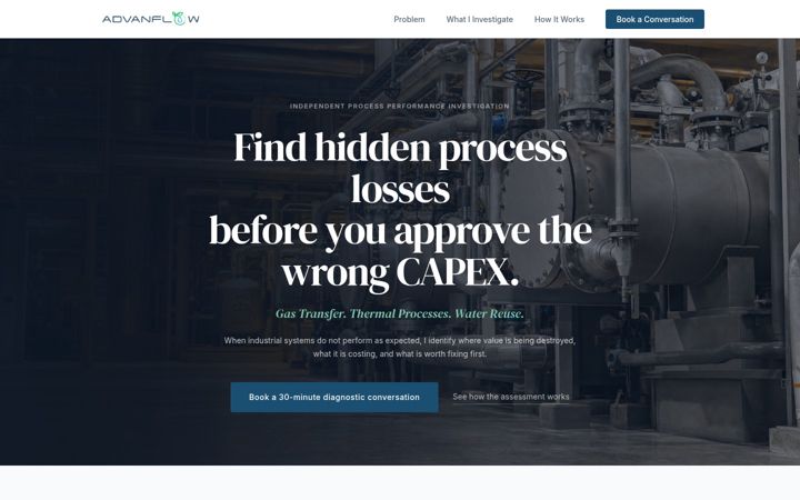 Screenshot of advanflow.com