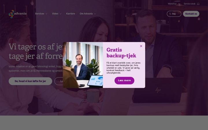 Screenshot of advania.dk