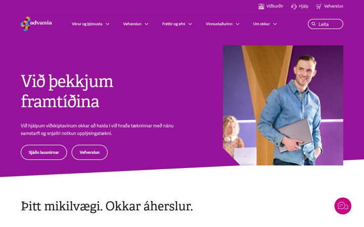 Screenshot of advania.is