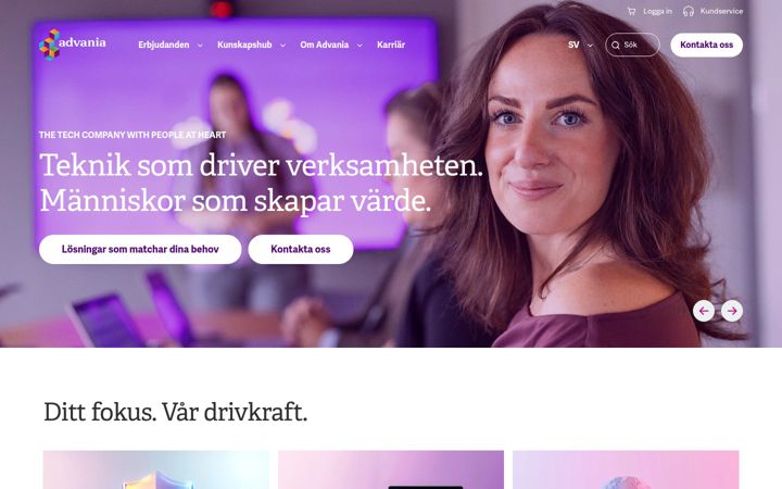 Screenshot of advania.se