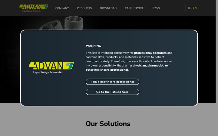 Screenshot of advanimplantology.com