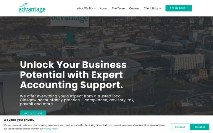 Skærmbillede af advantageacc.co.uk