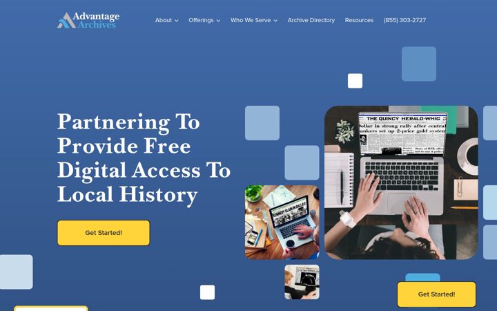 Screenshot of advantagearchives.com
