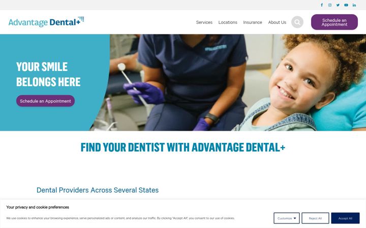 Screenshot di advantagedental.com