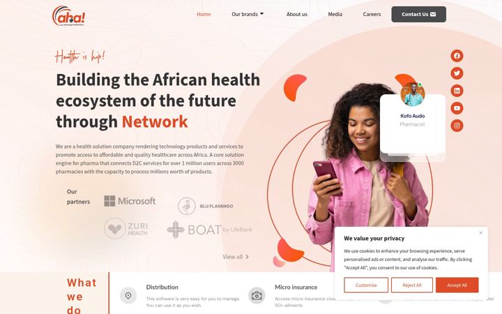 Screenshot di advantagehealthafrica.com