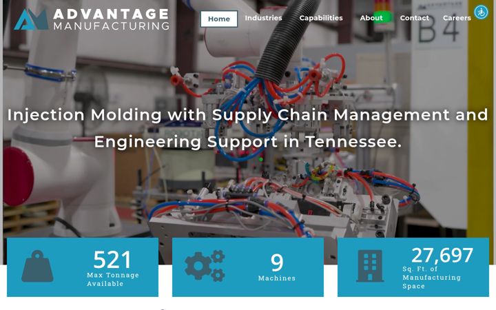 Screenshot of advantagemfginc.com