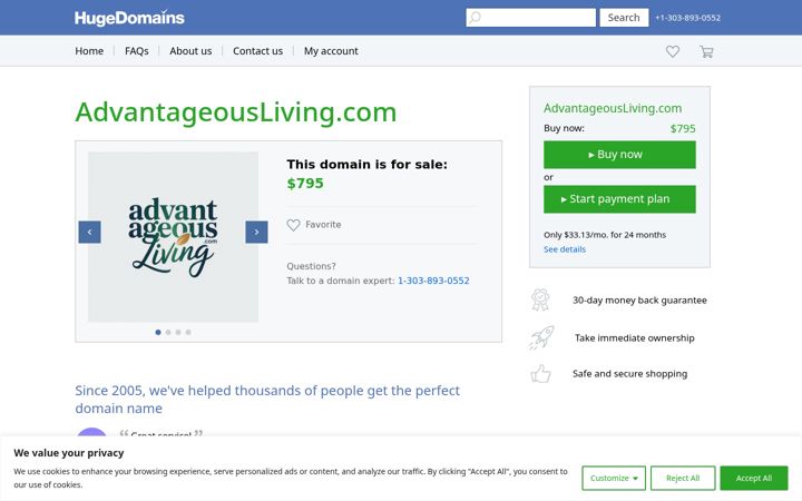Screenshot di advantageousliving.com