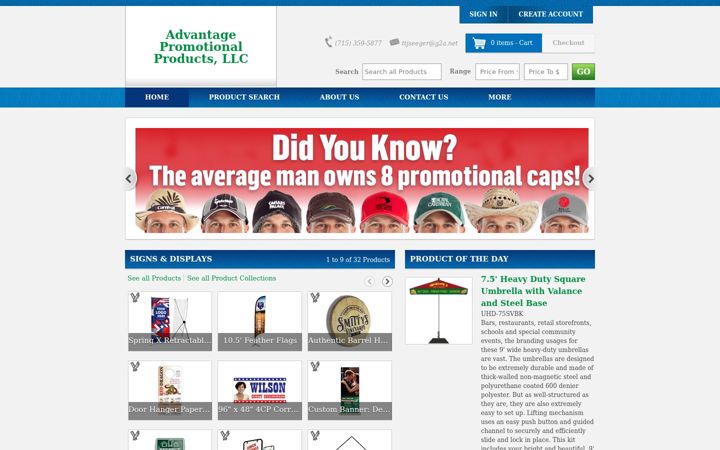Screenshot di advantagepromoproducts.com