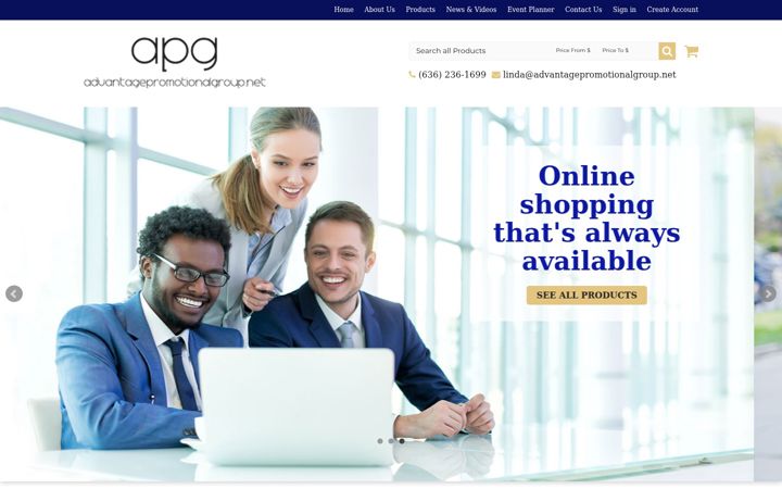 Screenshot of advantagepromotionalgroup.net