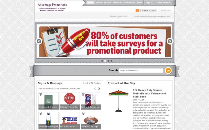 Screenshot di advantagepromotions.com