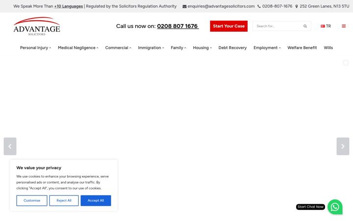 Screenshot ta' advantagesolicitors.com