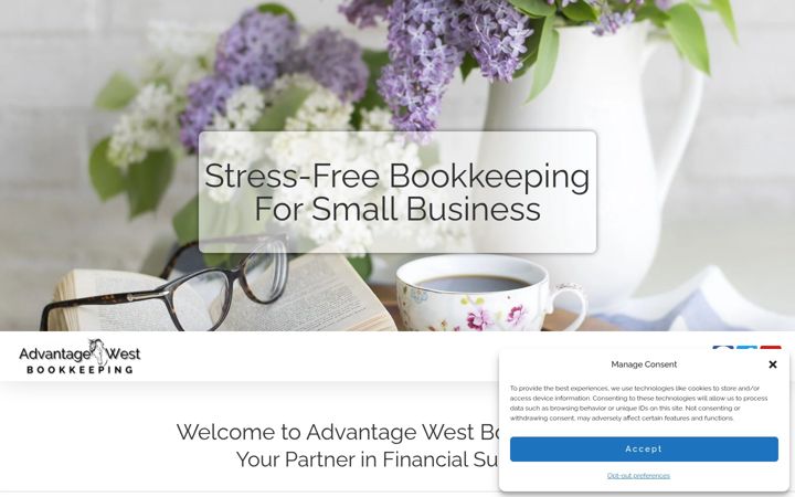 Screenshot of advantagewestbookkeeping.com