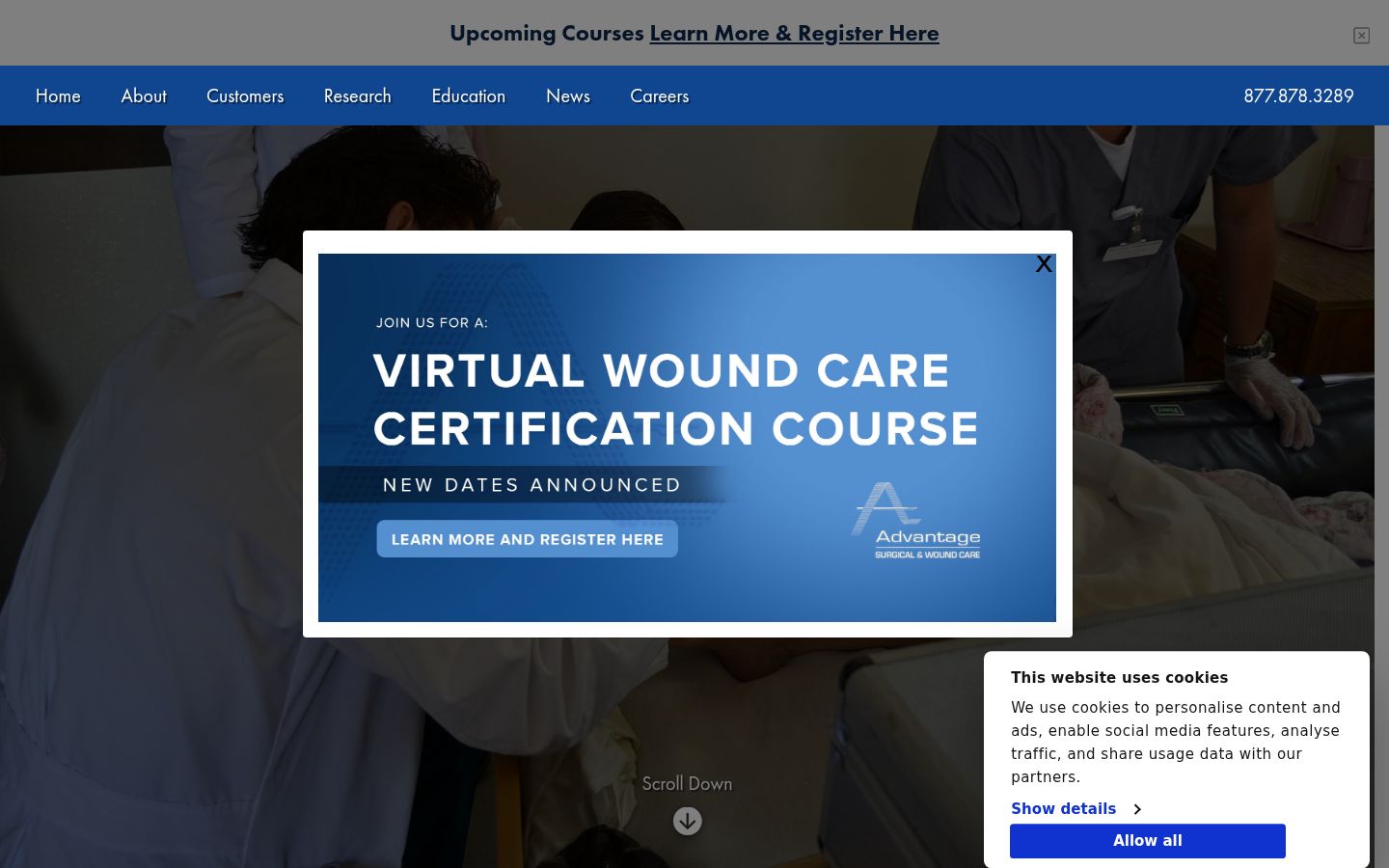 Screenshot of the consent banner shown before any interaction