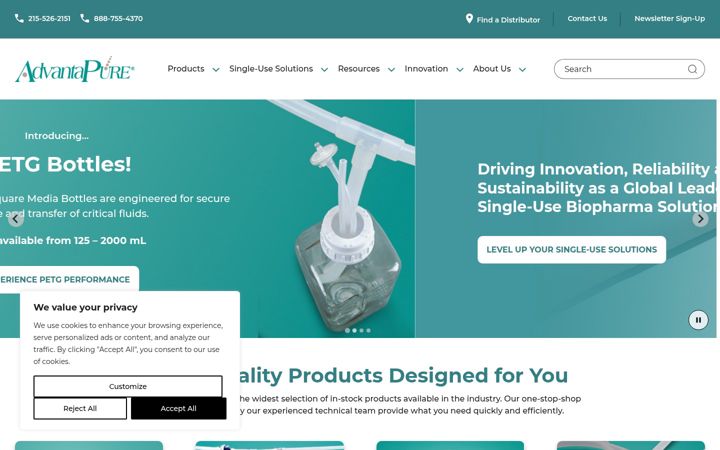 Screenshot ta' advantapure.com