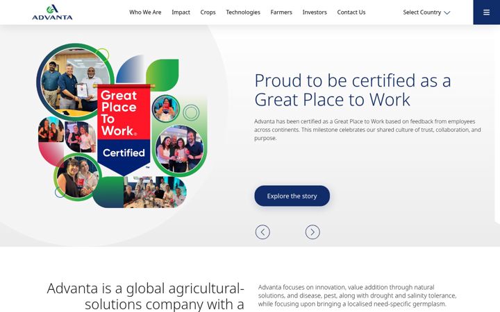 Screenshot of advantaseeds.com