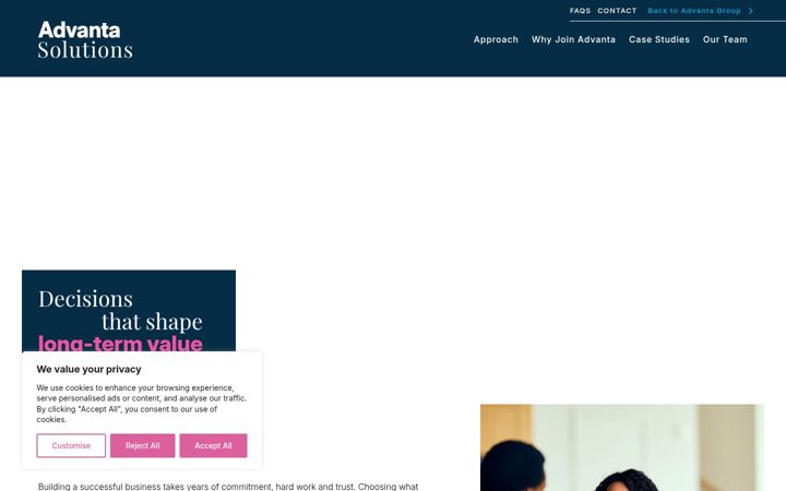 Screenshot of advantasolutions.co.uk